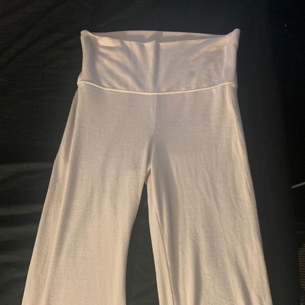 Hollister Light Beige/Tan Fold-Over Waist Wide-Leg Leggings